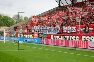 Rot-Weiss Essen Spruchband Liga 4 gegen MSV Duisburg 07.04.2024