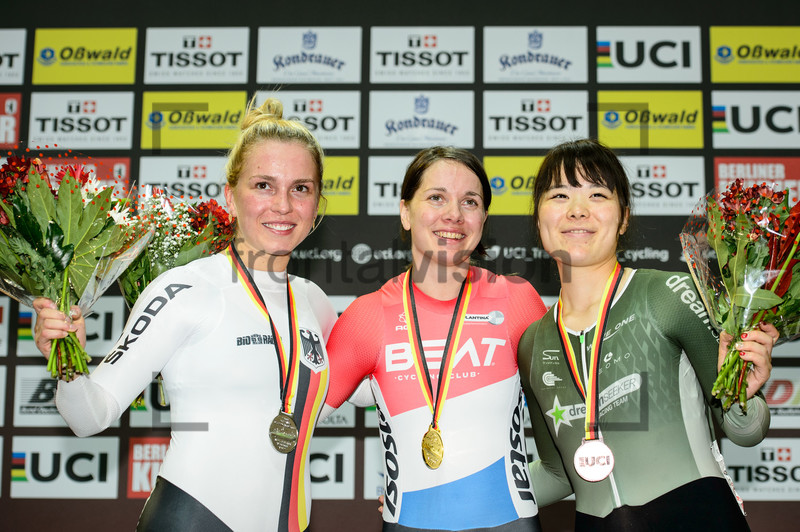HINZE Emma, VAN RIESSEN Laurine, KOBAYASHI Yuka: UCI Track Cycling World Cup 2018 – Berlin 
