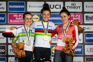 BROWN Grace, DYGERT Chloe, SCHWEINBERGER Christina: UCI Road Cycling World Championships 2023