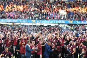 Siegesfeier ELF Championship Game Rhein Fire gegen Stuttgart Surge Spielfotos 24.09.2023