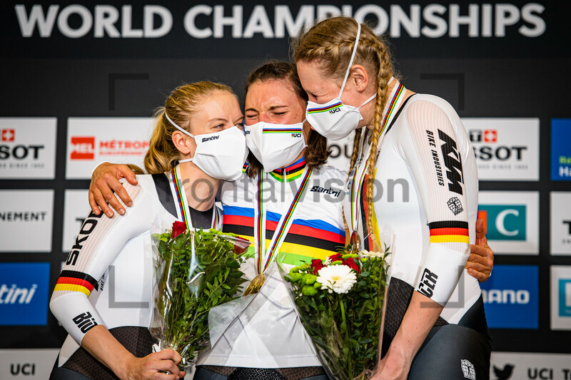BRAUßE Franziska, BRENNAUER Lisa, KRÖGER Mieke: UCI Track Cycling World Championships – Roubaix 2021 
