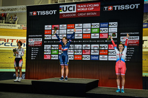 UWANO Minami, DELZENNE Elise, ROMANYUTA Evgeniya: Track Cycling World Cup - Glasgow 2016