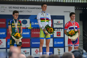 Louis Meintjes, Matej Mohoric, Sondre H Enger: UCI Road World Championships, Toscana 2013, Firenze, Rod Race U23 Men