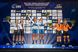 SIMON Jette, EBERLE Lana, COUZENS Millie, BACKSTEDT Zoe, VEENHOVEN Nienke, VAN DER MOLEN Yuli: UEC Track Cycling European Championships (U23-U19) – Apeldoorn 2021