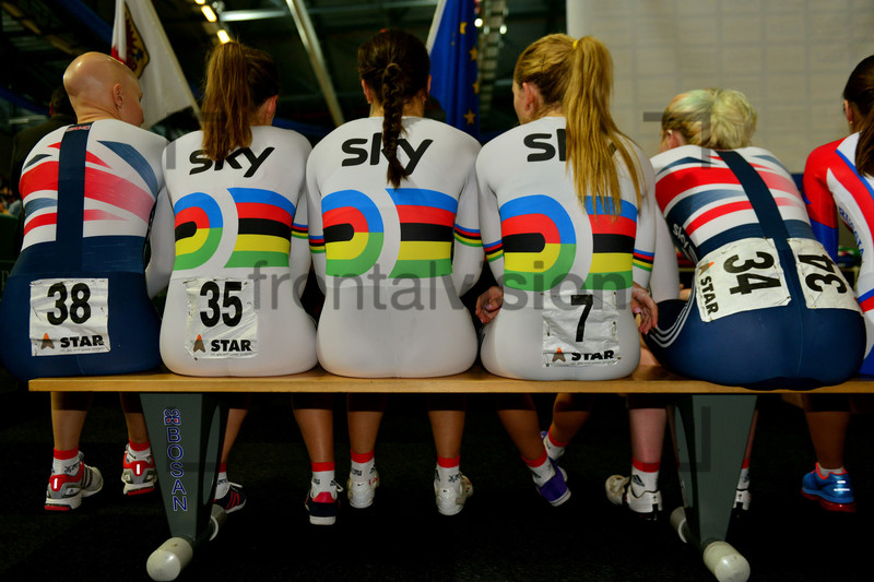 Team Great Britain: UEC Track Cycling European Championships, Netherlands 2013, Apeldoorn, Team Pursuit, Qualifying Ã Finals, Women. 