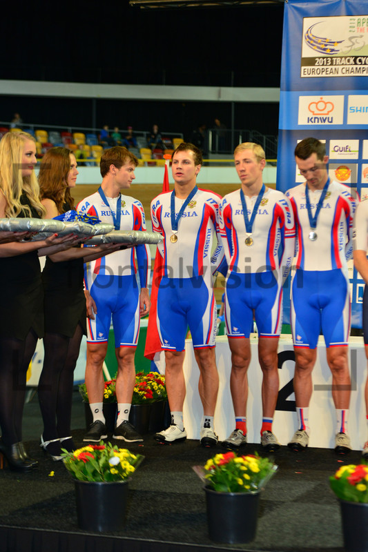 Team Russia: UEC Track Cycling European Championships, Netherlands 2013, Apeldoorn, Team Pursuit, Qualifying Ã Finals, Men 