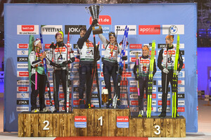 Siegerehrung bett1.de Biathlon World Team Challenge 28.12.2023