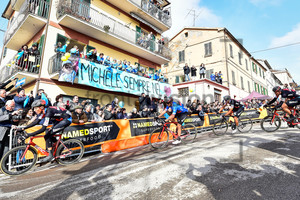 SCHÄR Michael, CARUSO Damiano, VAN AVERMAET Greg, KUENG Stefan: Tirreno Adriatico 2018 - Stage 5
