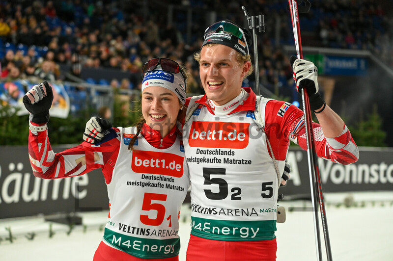 Anna Andexer, Lukas Haslinger.bett1.de WTC Biathlon Talent Team Challenge Schalke 28.12.2023 