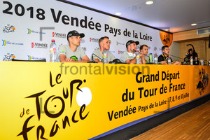 THOMSON Jay Robert, PAUWELS Serge, CAVENDISH Mark, BOASSON HAGEN Edvald: Tour de France 2018 - Teampresentation