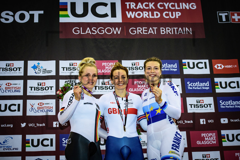 HINZE Emma, MARCHANT Katy, GROS Mathilde: UCI Track Cycling World Cup 2019 – Glasgow 