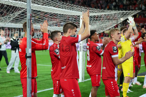 Rot-Weiss Essen Jubel über Sieg gegen Münster 27.08.2023