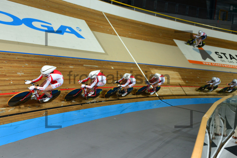 Team Poland: UEC Track Cycling European Championships, Netherlands 2013, Apeldoorn, Team Pursuit, Qualifying Ã Finals, Women. 