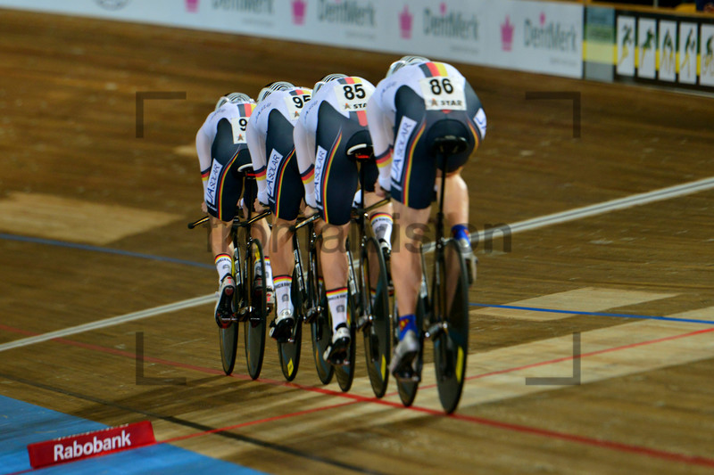 Team Germany: UEC Track Cycling European Championships, Netherlands 2013, Apeldoorn, Team Pursuit, Qualifying Ã Finals, Men 