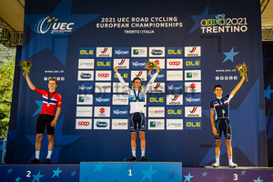 HAGENES Per Strand, GREGOIRE Romain, MARTINEZ Lenny: UEC Road Cycling European Championships - Trento 2021